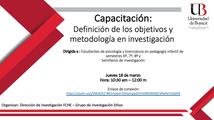 Invitación a la capacitación: definición de los objetivos y metodología